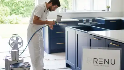 Professional cabinet painting and refinishing in Mesa, AZ kitchen by skilled local painters