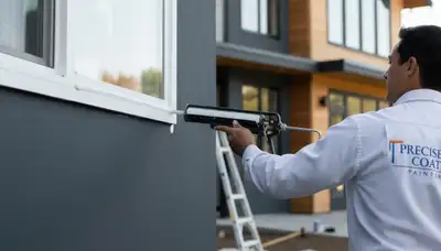 Professional caulking and sealing on Mesa AZ home exterior for weather protection and energy efficiency