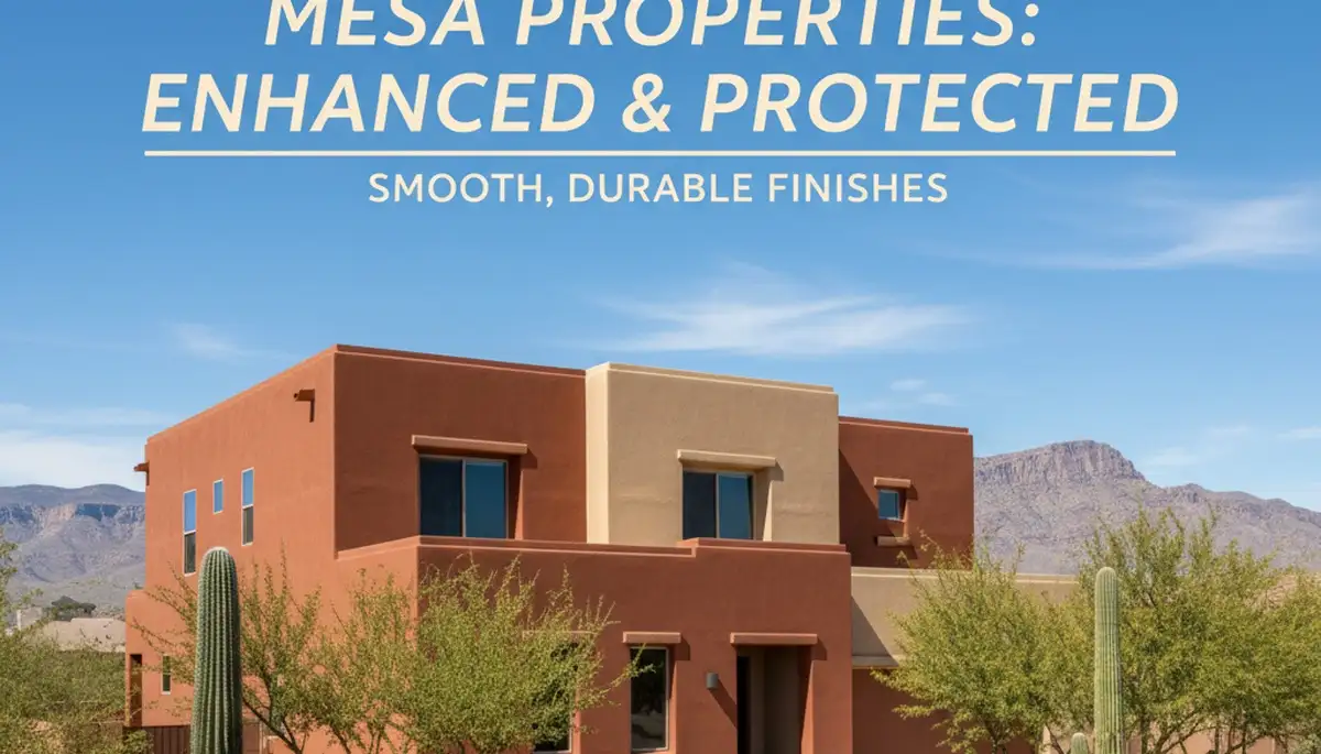 Freshly painted Mesa AZ home exterior with smooth, UV-resistant finish by professional house painters