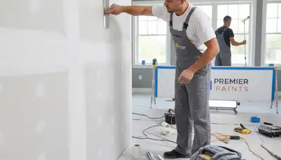 Painter repairing drywall cracks in Mesa, AZ home for smooth wall finish and professional restoration