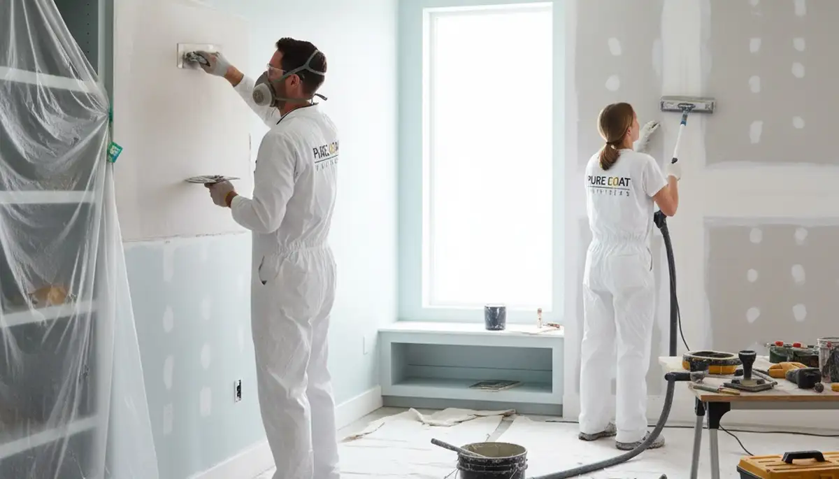 Professional drywall repair and wall restoration by house painters in Mesa, AZ home interior