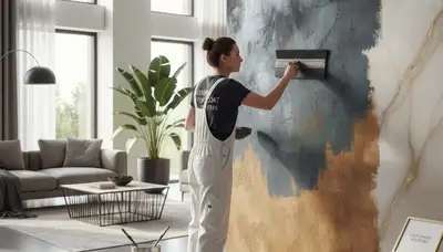 Professional faux painting and decorative wall finishes in Mesa, AZ home interior by paintermesaaz.com
