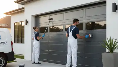Professional garage door painting in Mesa AZ with UV-resistant desert coating finish