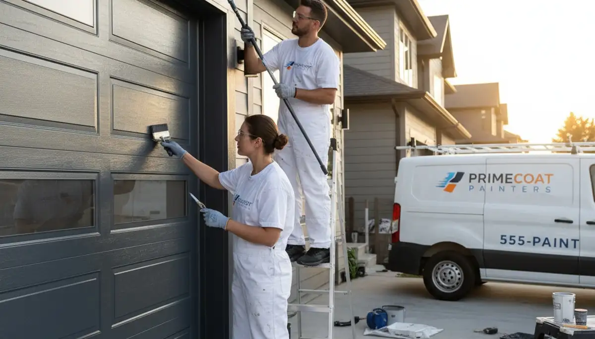 Professional garage door painting with UV-resistant finish in Mesa, AZ by Desert-Ready Coatings
