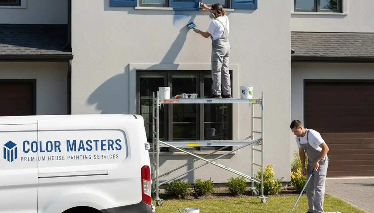 Professional shutter painting and refinishing on a Mesa AZ home exterior by expert painters