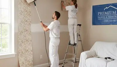 Professional wallpaper removal service on drywall by expert painters in Mesa, AZ
