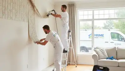 Professional wallpaper removal and wall prep by expert painters in Mesa, AZ home interior